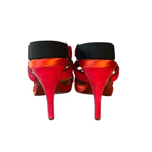 Lanvin Shoes | Lanvin Braided Silk Crystal Leather Slingback Stiletto Sandals