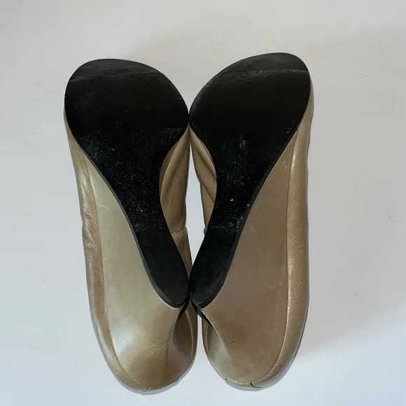 Lanvin Shoes Leather Ballerina Ballet Wedge Taupe Heel size 6