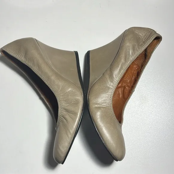 Lanvin Shoes Leather Ballerina Ballet Wedge Taupe Heel size 6