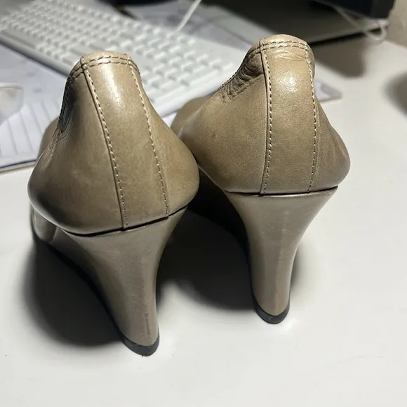 Lanvin Shoes Leather Ballerina Ballet Wedge Taupe Heel size 6