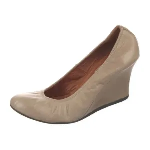 Lanvin Shoes Leather Ballerina Ballet Wedge Taupe Heel size 6