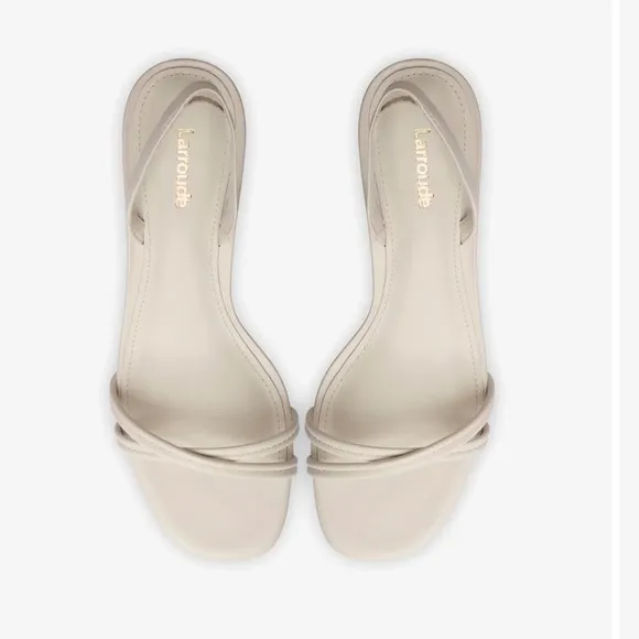 Larroudé  women Mini Annie Sandal In Ivory LeatherSize 8  -Ivory Leather$315