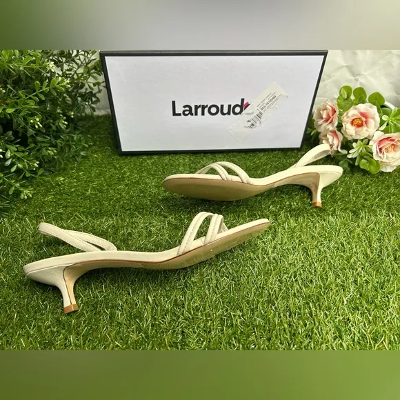 Larroudé  women Mini Annie Sandal In Ivory LeatherSize 8  -Ivory Leather$315