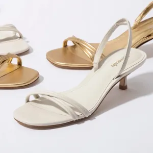 Larroudé  women Mini Annie Sandal In Ivory LeatherSize 8  -Ivory Leather$315