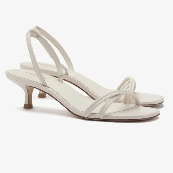 Larroudé  women Mini Annie Sandal In Ivory LeatherSize 8  -Ivory Leather$315