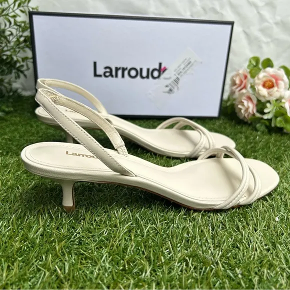 Larroudé  women Mini Annie Sandal In Ivory LeatherSize 8  -Ivory Leather$315
