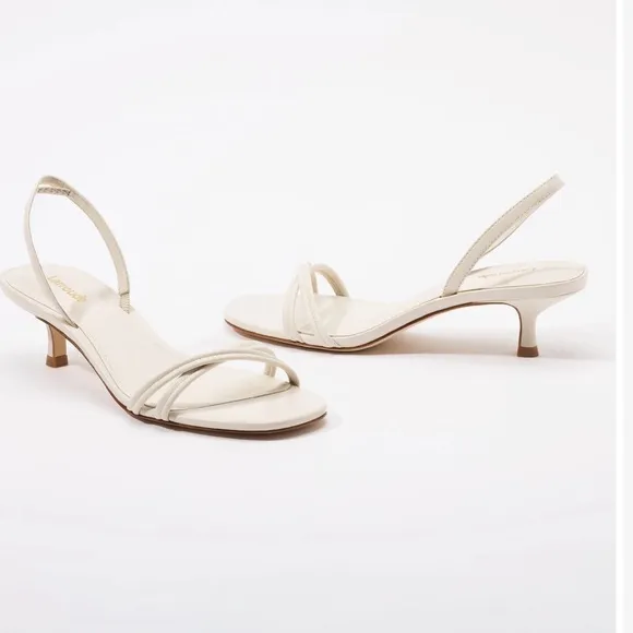 Larroudé  women Mini Annie Sandal In Ivory LeatherSize 8  -Ivory Leather$315