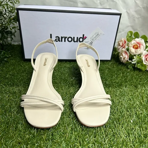Larroudé  women Mini Annie Sandal In Ivory LeatherSize 8  -Ivory Leather$315