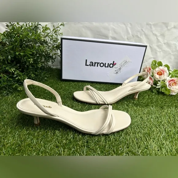 Larroudé  women Mini Annie Sandal In Ivory LeatherSize 8  -Ivory Leather$315