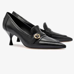 Larroudé women Susan Pump In Black Leather size 8.5 $330 gently used
