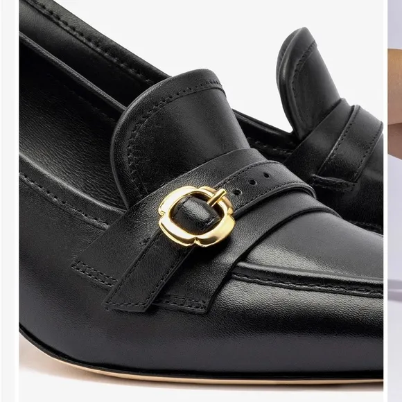Larroudé women Susan Pump In Black Leather size 8.5 $330 gently used