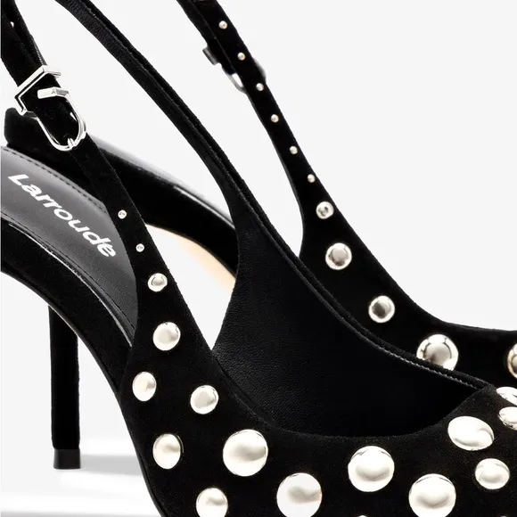 Larroude Black Stud Embellished Women's Heels