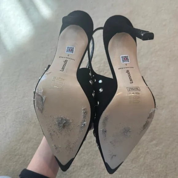 Larroude Black Stud Embellished Women's Heels