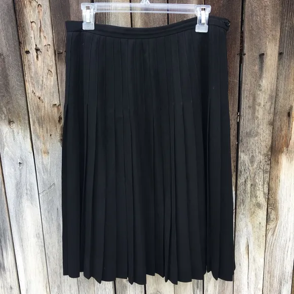 Lauren Ralph Lauren Vintage 90’s Pleated Midi Skirt Black 12