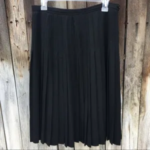 Lauren Ralph Lauren Vintage 90’s Pleated Midi Skirt Black 12