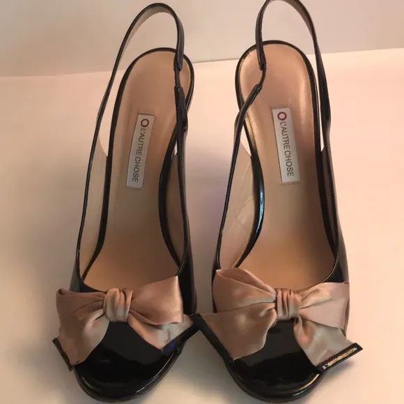 L’AUTRE CHOSE Black‎ leather upper pumps Italy 38.5