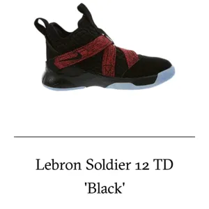 Lebron soldier 12 TD &quot;black&quot; size 1Y