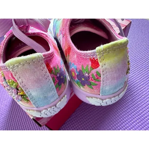 Lelli Kelly Kids Sparkly Shoes Girl Sneakers Unicorn Glitter Shoe Sz US 10 New