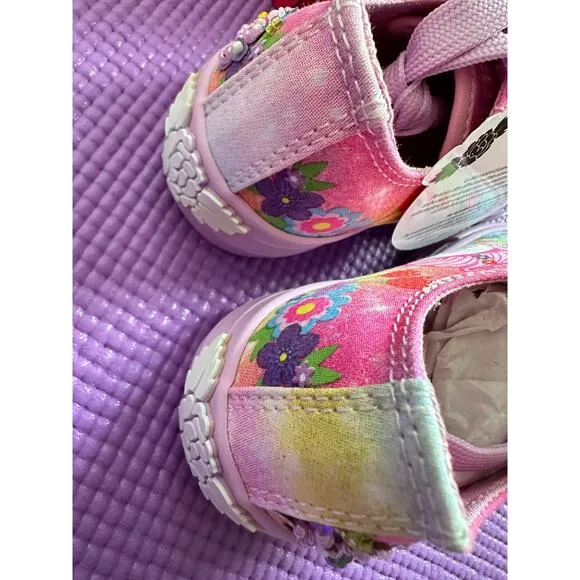 Lelli Kelly Kids Sparkly Shoes Girl Sneakers Unicorn Glitter Shoe Sz US 9 New