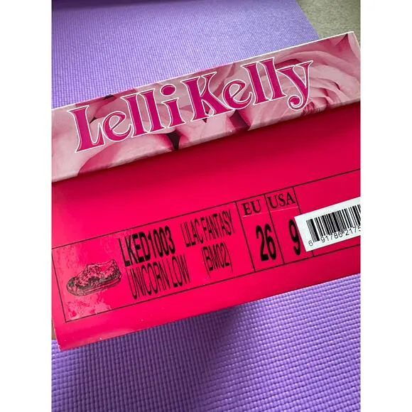 Lelli Kelly Kids Sparkly Shoes Girl Sneakers Unicorn Glitter Shoe Sz US 9 New