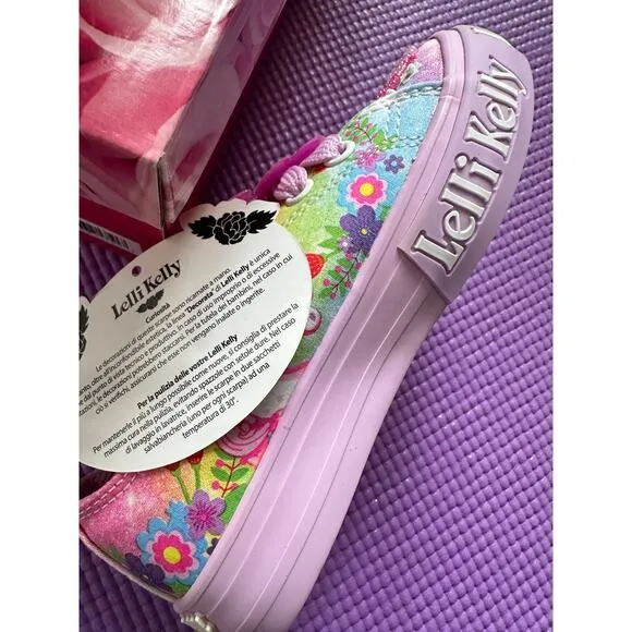 Lelli Kelly Kids Sparkly Shoes Girl Sneakers Unicorn Glitter Shoe Sz US 9 New