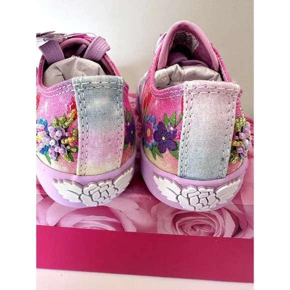 Lelli Kelly Kids Sparkly Shoes Girl Sneakers Unicorn Glitter Shoe Sz US 9.5 New