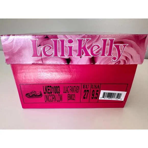 Lelli Kelly Kids Sparkly Shoes Girl Sneakers Unicorn Glitter Shoe Sz US 9.5 New