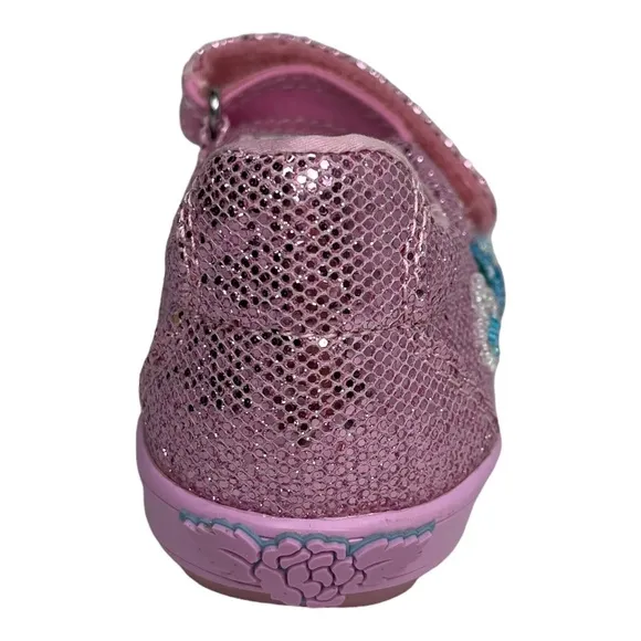 Lelli Kelly Toddler Girls Glitter Daysy Mary Janes Shoes Size 8-10 Pink/ Multi
