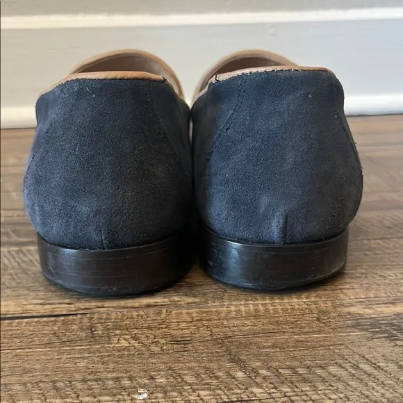 Leonardo Principi Italian Men's Navy Tassel Suede Loafers