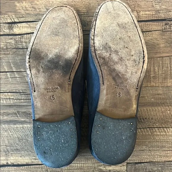 Leonardo Principi Italian Men's Navy Tassel Suede Loafers