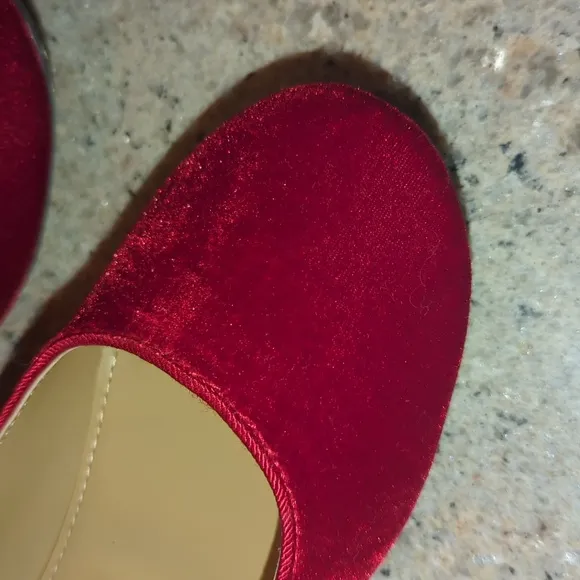 LIKE NEW J. Crew Red Velvet Mary Jane Shoes 3