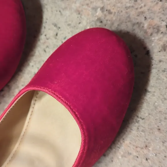 LIKE NEW J. Crew Red Velvet Mary Jane Shoes 3
