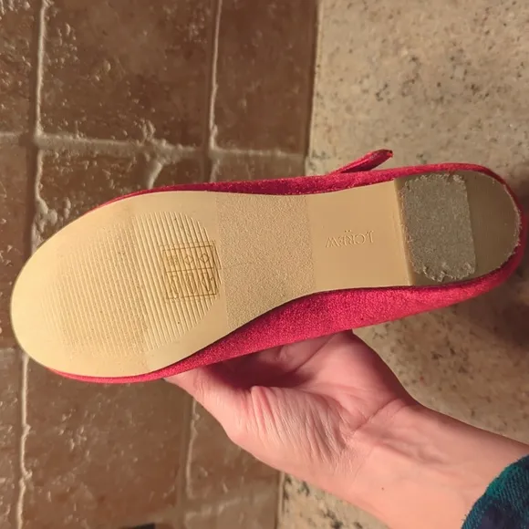LIKE NEW J. Crew Red Velvet Mary Jane Shoes 3