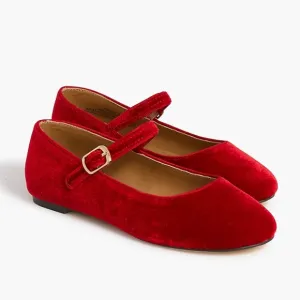 LIKE NEW J. Crew Red Velvet Mary Jane Shoes 3