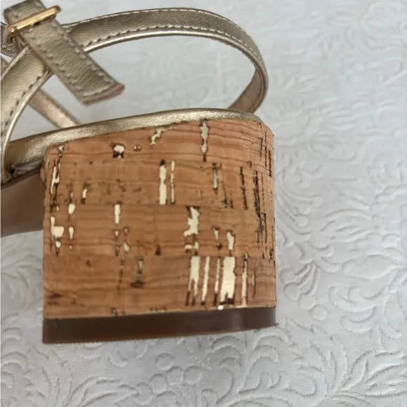 Lily Pulitzer Marcia Elegant Gold Strappy Sandals, Size 9.5