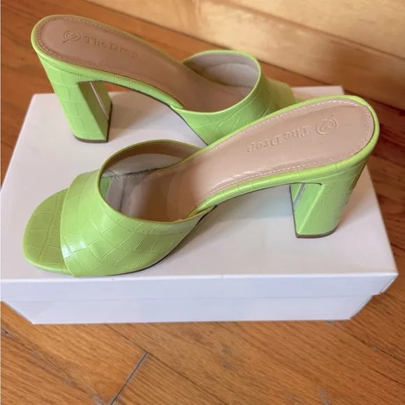 Lime Green Slip-on Sandals The Drop Women's Pattie High Block Heeled Mule Amazon