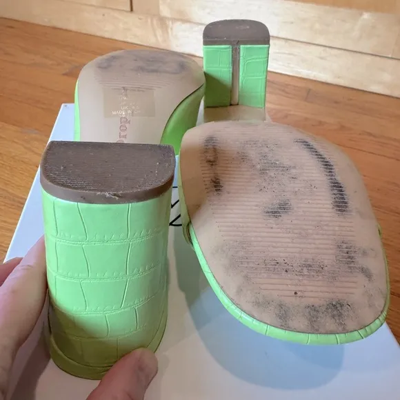 Lime Green Slip-on Sandals The Drop Women's Pattie High Block Heeled Mule Amazon