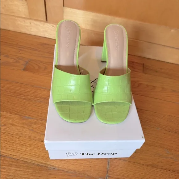 Lime Green Slip-on Sandals The Drop Women's Pattie High Block Heeled Mule Amazon