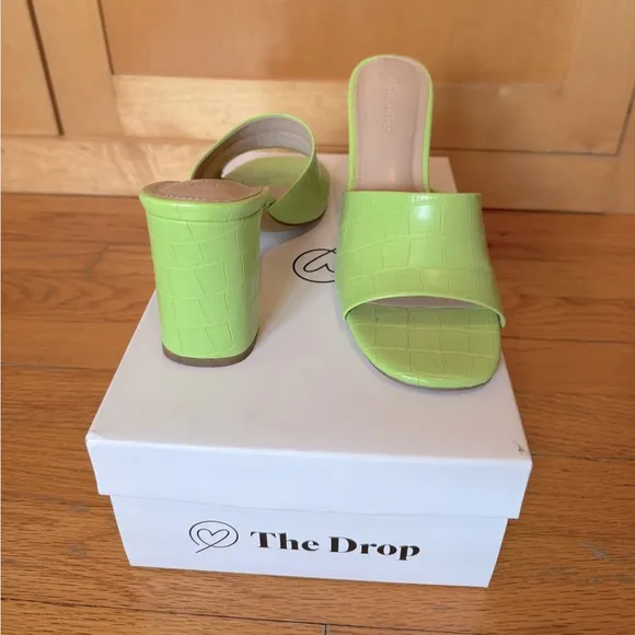 Lime Green Slip-on Sandals The Drop Women's Pattie High Block Heeled Mule Amazon