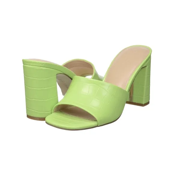 Lime Green Slip-on Sandals The Drop Women's Pattie High Block Heeled Mule Amazon