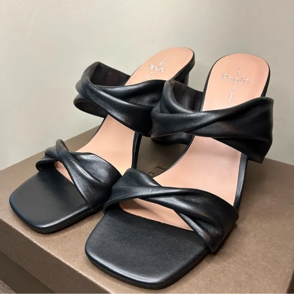 Linea Paolo Imani Black Heeled Sandals