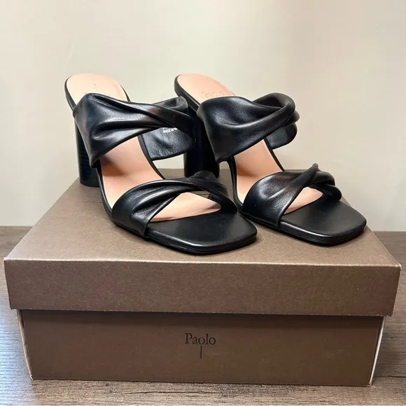 Linea Paolo Imani Black Heeled Sandals