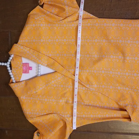 Lissa Mar Womens Short Sleeve Orange Taupe Dress Size 6