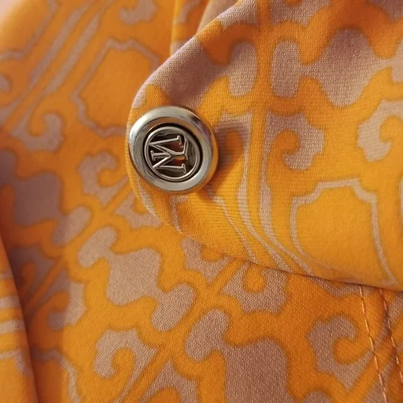 Lissa Mar Womens Short Sleeve Orange Taupe Dress Size 6
