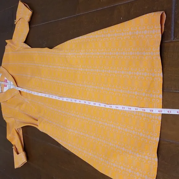 Lissa Mar Womens Short Sleeve Orange Taupe Dress Size 6