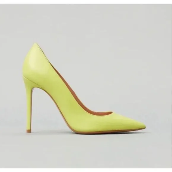 LITA by Ciara Acid Lime Leather Stiletto Pumps Shoes