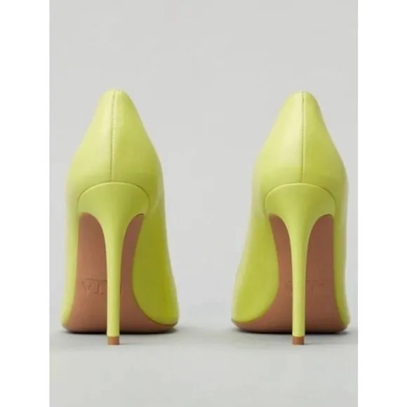 LITA by Ciara Acid Lime Leather Stiletto Pumps Shoes