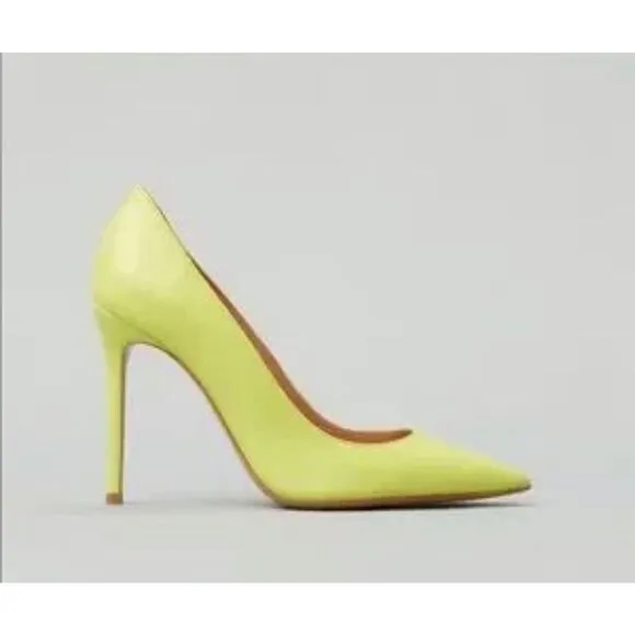 LITA by Ciara Acid Lime Leather Stiletto Pumps Shoes