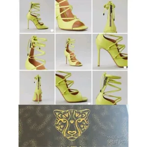 LITA by Ciara Acid Lime Strappy Heel Sandal Stiletto Pumps Shoes