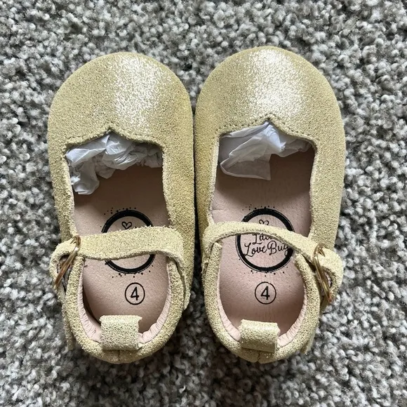 Little Lovebug Size 4 Sparkle Gold Olivia Dress Shoes
